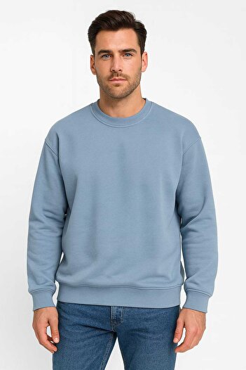 gigigiyim Solid Color Oversize Three-String Men's Sweatshirt