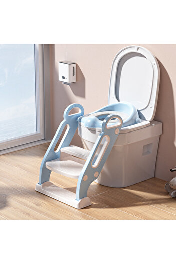 LITTLE ANGEL - Baby Potty Training Seat With Ladder And Step Stool-Blue