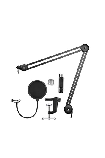 Generic Mic Boom Arm Fully Adjustable 360°Rotatable Microphone Arm Stand ,Desk Mount Microphone Clip Black