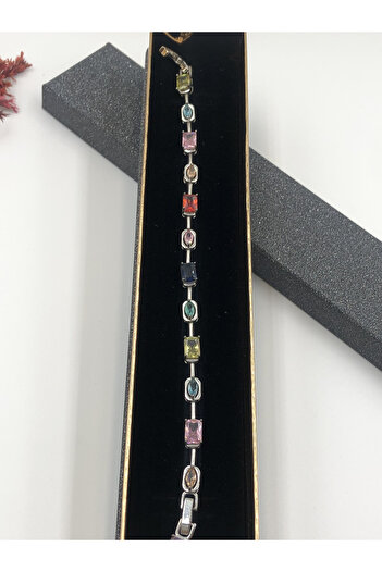 fmaccessoriess Xuping Jewelry Steel Women Bracelet with Stone Chain Silver Color 17+2 cm with Invoice Color Guaranteed