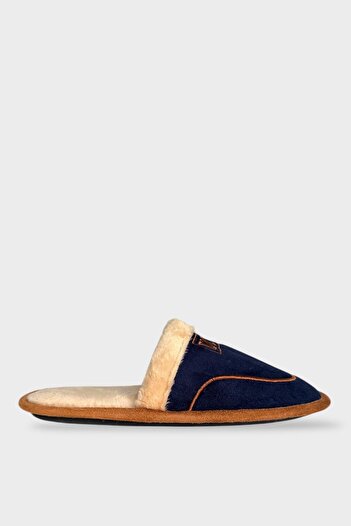 Liger Παντόφλες οικιακής χρήσης Unisex με αντιολισθητική σόλα από βελούδινο εσωτερικό ΣΚΟΥΡΟ ΜΠΛΕ