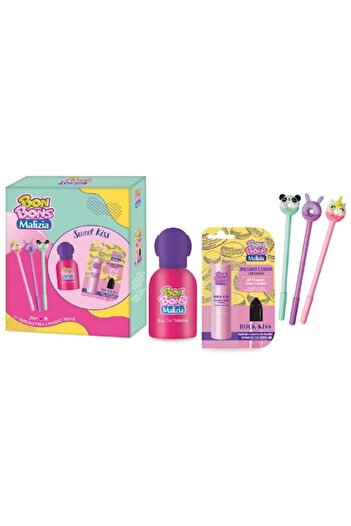 Malizia Blueberry Bon Bon unisex perfume gift set 50ml with lip balm and 3 brushes