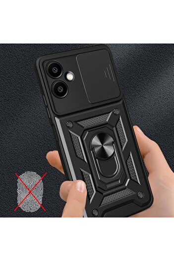 m.tk moveteck Samsung Galaxy A07 Case Camera Protection Sliding Ring Armor Cover +9H Screen Protector Glass