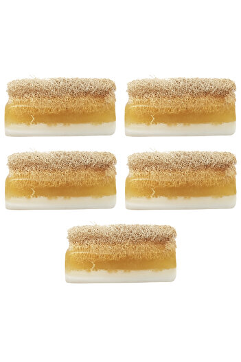 Dr.Dermalok Set of 5 Pumpkin Fiber Goat Milk Lemon Soap (Peeling Effect)