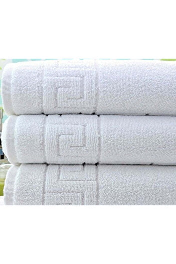 Dercasa Set of 3 100% cotton towels with high absorption power, white – 50 x 90 cm Elegance