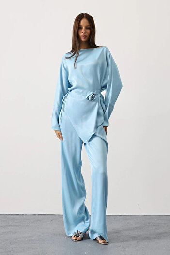 Silerra Rosalyn Satin Suit - Blue