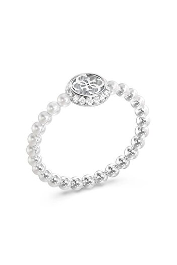 Guess Tiny Pearly Logo Ring