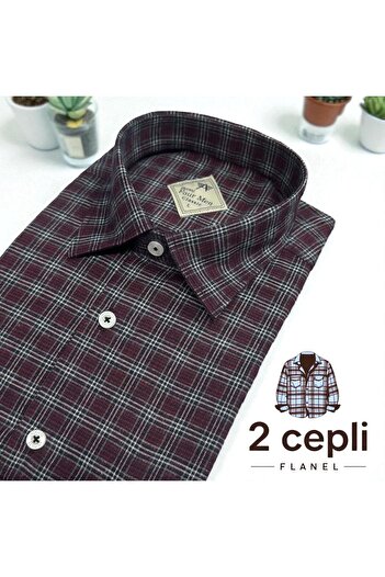EREN STYLE Cămașă clasică, 100% bumbac, cu mâneci lungi, fără transpirație, din țesătură de flanel de iarnă, cu două buzunare și închidere (Regula