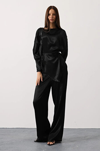 Silerra Rosalyn Satin Suit - Black