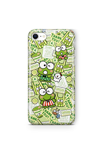 FLAMENKO iPhone Se 2020 / 2022 Cute Frog Pattern Transparent Phone Case