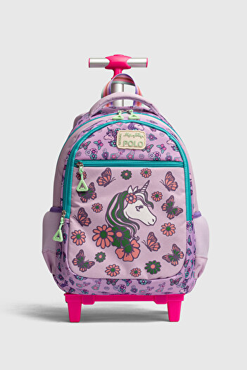 By Hakan My Polo 2075 Children's Orthopedic Backpack with Roller Unicorn Print