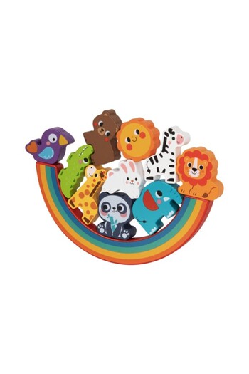 OEM Hi Pando 2-in-1 Wooden Educational Puzzle – balancing game and shape puzzle with colorful animals