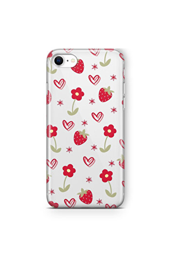 FLAMENKO iPhone 6 Plus / 6S Plus Strawberry and Heart Pattern Transparent Phone Case