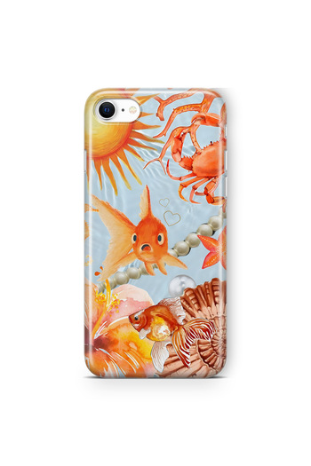 FLAMENKO Transparent Phone Case for iPhone 6 Plus / 6S Plus Orange Fish Pattern