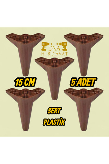 DNA HIRDAVAT Furniture Leg 15 cm Cabinet, Coffee Table, Base, Sofa Leg (5 Pieces)