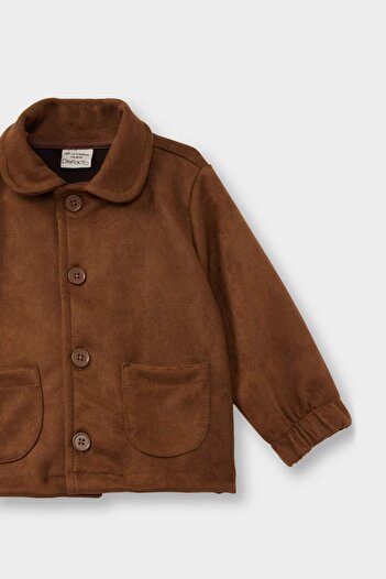 DeFacto Baby Girl Shirt Collar Buttoned Suede Jacket Coat G3612A525Wn