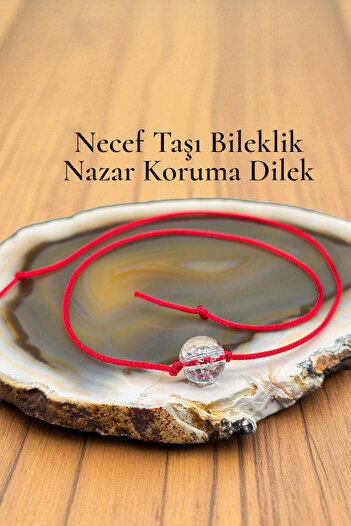 NBS Beautiful Naturel Stones Necef Stone Real Bracelet with Red String (Gift, Wish, Daily)