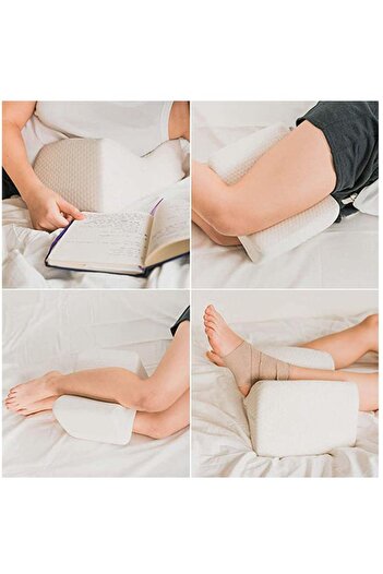 COOYA Leg Positioner Knee Pillo,Memory Foam,Removable, Washable Cover,Promotes Better Sleep(white)
