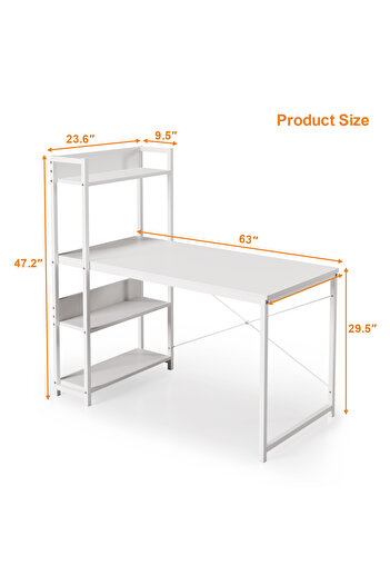 Sheinhome Compact home desk with reinforced thick-layer shelves and rounded safety edges