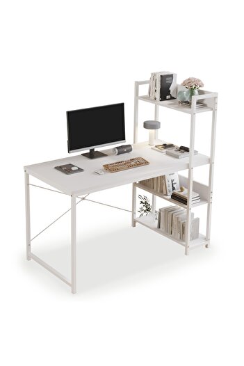 Sheinhome Compact home desk with reinforced thick-layer shelves and rounded safety edges
