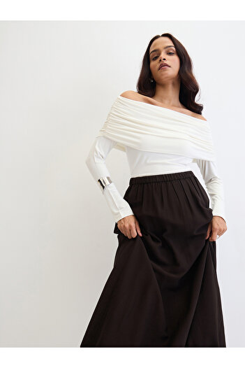 Femmella By Styli Black Bubble Hem Midi Skirt