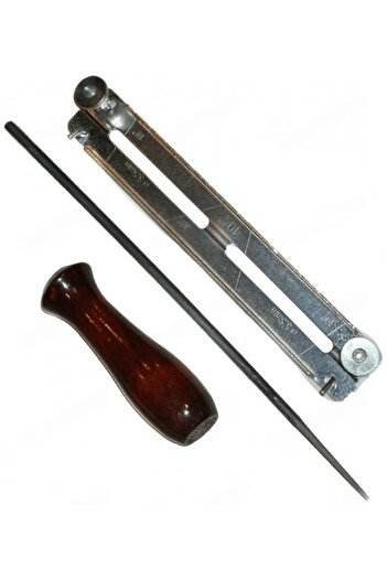 China Chain sharpener with stand and wooden handle