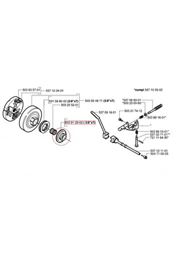 TAIWAN Chainsaw auger oil pump Husqvarna 357, 359 / step 3/8