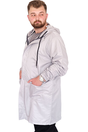 ModeXL Mode XL Large Size Men's Raincoat Hooded 22700 Gray