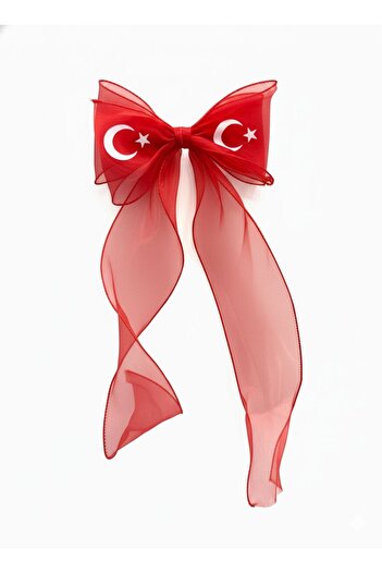 Çınar Aksesuar Ribbon Bow - Bowknot Hair Clip - April 23Rd Bowknot Hair Clip - Long Tulle Model