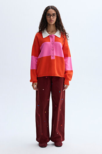 Mudo NAKIŞLI WIDE LEG PANTOLON