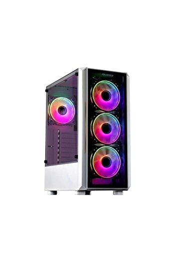 GeFors PC desktop de gaming alb G11 — Intel i5-11400 4.4 GHz, 16GB DDR4, 1TB SSD, RX 580 8GB GDDR5