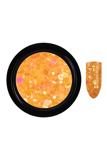 LUXORISE Neon Fluorescent Nail Glitter, Orange