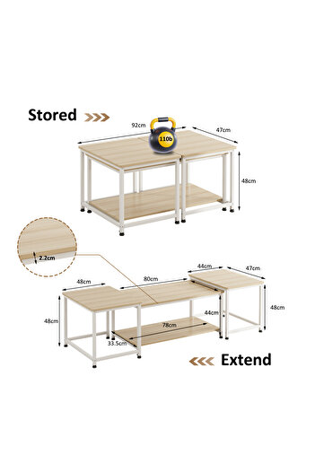 Sheinhome Expandable TV cabinet, coffee table, and two-in-one desk