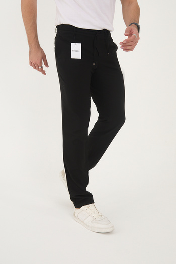 Canrion Premium Siyah SlimFit Erkek Jogger Bağcıklı Pantolon