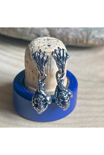 Viking Claw Skull Snake Design Nail Model 316L Stainless Tarnish-Free Steel Earrings Pair