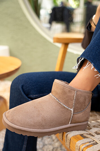 LAMİNTA Toxy Mink Suede Fur Lined Flat Sole Women's Boots