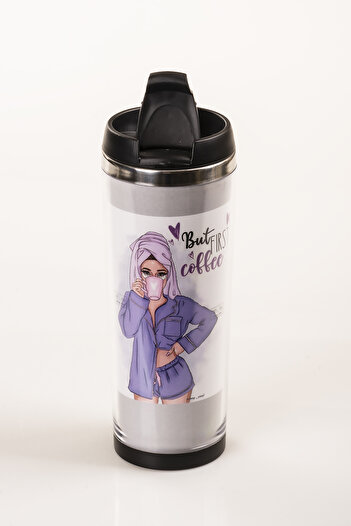 MUKKO HOME 360 ml Steel Thermos Mug – Designed by Coffee Lady, Steel Inner Chamber, Hot and Cold Beverage Cup