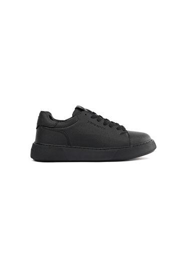Pierre Cardin Comfortable and Durable Black/Black Leather Men's Casual Shoes