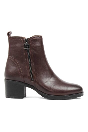 Celal Gültekin Women's Brown Double Zipper Leather Boots