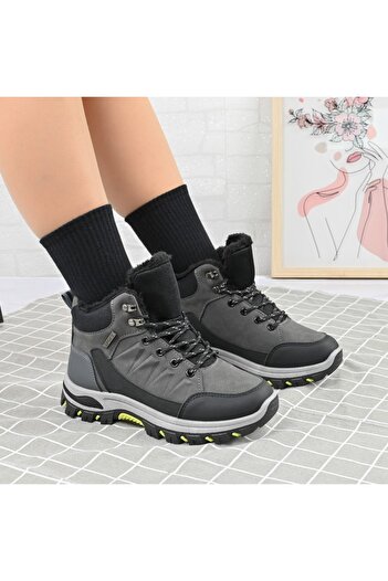 Tmall Women's boots, Made of -leather with fur lining, GD1117, Grey