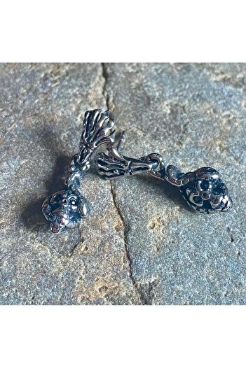 Viking Claw Skull Snake Design Nail Model 316L Stainless Tarnish-Free Steel Earrings Pair