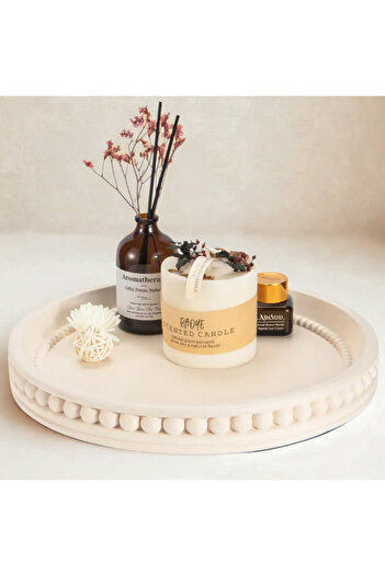 Phellos Decorative Presentation Tray |   Stylish Minimal Accessory Organizer, Candle and Room Fragrance Dish, Cup Tray
