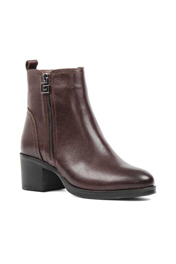Celal Gültekin Women's Brown Double Zipper Leather Boots