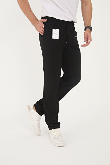Canrion Premium Siyah SlimFit Erkek Jogger Bağcıklı Pantolon