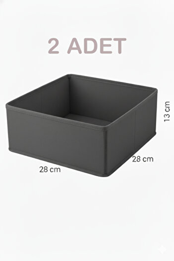 PH Prendi Home Set of 2 Closet and Drawer Organizer Organizer Box, Fabric Box 28X28X13 cm