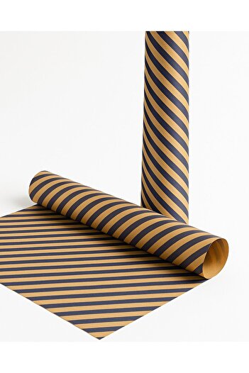 roco paper Kraft Gift Wrapping Paper, Navy Blue Stripe-40Gr, Wrapping Paper 70X100 cm - Pack of 10