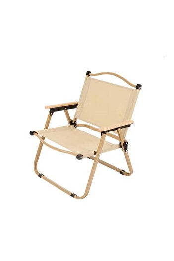 Generic Portable Folding Camping Chair Lightweight Durable Picnic Fishing Chair beige/gold