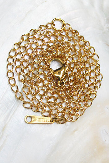 Rua Jewelry Steel Italian Classic Chain Necklace 2 mm Gold Color |   Non-Tarnishing, Unisex, 2 Years Warranty