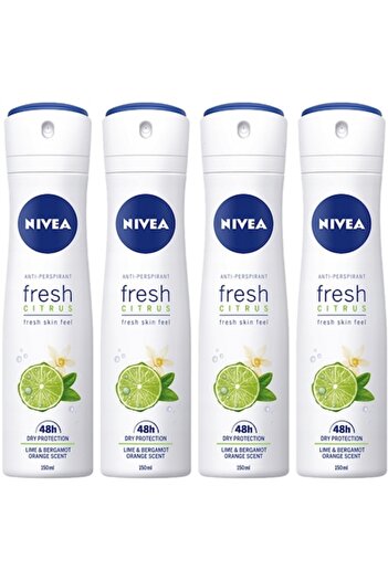 NIVEA Fresh Citrus Antiperspirant Spray Set 4x150 ml – 48h Protection