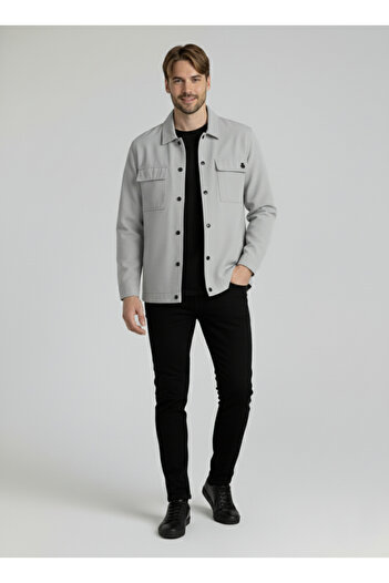 a02teks Spring Season Men's Seasonal Gray Jacket Spring Coat
